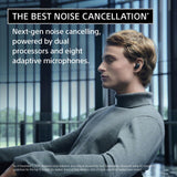 Sony WF-1000XM6 Truly Wireless Noise Cancelling Earbuds with AI Noise Reduction, 8.4mm Dynamic Driver, LDAC, Bluetooth 5.3, Multipoint, Wireless Charging – Black – WF-1000XM6