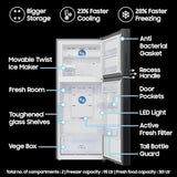 Samsung 396 L, 2 Star, Convertible 5-in-1, Digital Inverter, Frost Free Double Door, Bespoke AI WiFi Enabled Refrigerator (RT41DG6A2BB1, Black Matte, 2025 Model)
