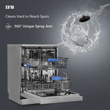 IFB 12 Place Settings Hot water wash Free Standing Dishwasher (Neptune VX1, Graphite Grey, In Built Heater with Hygienic Steam Drying, Perfect for Indian Utensils)