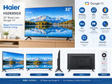 Haier 80cm 32 Inches HD Ready Smart Bezel-Less Google TV | 60Hz, HDR10, HLG, Dolby Audio 20W, Google Assistant, Chromecast & Bluetooth,(H32K85GX,Black)