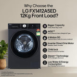 LG FX1412A5ED 12 Kg 5 Star AI DD Fully Automatic Front Load Washing Machine with Steam Wash, TurboWash™ 360°, EzDispense™, Wi-Fi & Essence Graphite (2026 Model)