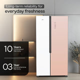 Godrej 600 L 3 Star, 1+2 Years Additional Warranty, Smart convertible Zones with Digital Touch Panel, Frost Free Inverter Side By Side Refrigerator(2025 Model, RS EONVELVET 646C RIT OP RS, Opera Rose)