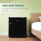 Haier 50L Direct Cool Mini Refrigerator (HRD-752KSA), Single Door Minibar, Freezer Box, 2 Star
