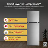 LG 322 L 2 Star Frost-Free Smart Inverter Double Door Refrigerator (GL-S342SPZY, Shiny Steel, Convertible & Multi Air Flow)