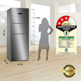 Bosch 335L, 3 Star, Max Flex Convert Frost Free Triple Door Refrigerator | 8-in-1 Convertible Storage Modes | 57L Extra Convertible Zone | Cool Extend up to 18 hours (CMC36K03NI, Smoky Silver)