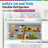 Bosch MaxFlex Convert 335L,3 Star Inverter Frost Free Triple Door Refrigerator (CMC36S03NI, 8-in-1 Convertible, UV Protected Body Shield, VitaFresh Technology, Adaptive UI, Smoky Steel)
