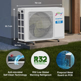 Godrej 1.5 Ton 3 Star, 5 Years Comprehensive Warranty, 5-In-1 Convertible Cooling, Wood Finish, Inverter Split AC (Copper, 4 Way Air Swing, AC 1.5T SIC 18VTC3 WYB TK, Teak Wood)