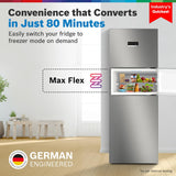 Bosch MaxFlex Convert 335L,3 Star Inverter Frost Free Triple Door Refrigerator (CMC36S03NI, 8-in-1 Convertible, UV Protected Body Shield, VitaFresh Technology, Adaptive UI, Smoky Steel)