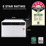 LG 1.5 Ton 5 Star DUAL Inverter Window AC (Copper, Convertible 4-in-1 cooling, RW-Q18WUZA, HD Filter with Anti-Virus Protection, White)