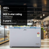 Godrej 405 L Double Door Convertible Deep Freezer (DH ESNCH 425E 2HCNP RW, White)