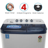 Voltas Beko 7 kg Semi-Automatic Top Loading Washing Machine Appliance, Double Waterfall (WTT70DBLT, Sky Blue)