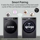 LG 9 Kg, Wi-Fi, Dual Inverter Heat Pump, Eco-Hybrid Technology Fully Automatic Front Load Dryer (DHV09SAM, Double Layer Air Filter, Allergy Care, Auto Cleaning Condenser, Middle Black)