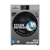 IFB 8 Kg 5 Star with 9 Swirl Wash, AI Powered, Wi-Fi, Fully Automatic Front Load Washing Machine (Senator MSN 8014, Steam Refresh Program with Eco Inverter, Metallic Silver)