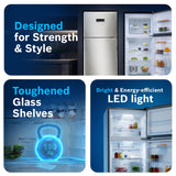 Bosch 269L, 2 Star, Frost Free Double Door Refrigerator | 6-in-1 Convertible Modes | 80min Convert | Touch Panel | Extend Cool up to 18 hrs | SuperFreeze (CTC29S22VI, Fine Steel, 2026)