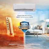 Lloyd 1.5 Ton 5 Star, Inverter Split AC (Element Series,Cools Even at 52°C, Smart 4 Way Air Swing, Turbo Cool, Anti Corrosion Coating, 100% Copper, White, GLS18I5AGCGR)