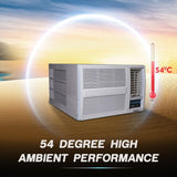 Haier 1 Ton 3 Star Fix Speed Side Flow Window AC (Copper, Turbo Mode, Anti Bacterial Filter, Cools at 54°C Temp, Long Air Throw - HWU12F-AOW3BN-FS,White)