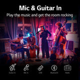 LG XBOOM RNC9 Party Speaker, Multi Color Lighting, Karaoke Feature, 1 Mic + 1 Guitar Input, Wireless Party Link, USB, Bluetooth Connection, XBOOM App