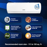 Voltas 1.5 Ton 5 Star, Inverter Split AC(Copper, 4-in-1 Adjustable Mode, Anti-dust Filter, 185V Vectra Elegant,White)