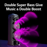 LG XBOOM RNC9 Party Speaker, Multi Color Lighting, Karaoke Feature, 1 Mic + 1 Guitar Input, Wireless Party Link, USB, Bluetooth Connection, XBOOM App