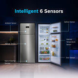 Bosch 368L, 2 Star, Frost Free Double Door Refrigerator | 6-in-1 Convertible Storage Modes | 80min Convert | Touch Panel | Extend Cool up to 18 hrs | SuperFreeze (CTC39S22VI, Fine Steel, 2026 Model)