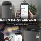 LG 9 Kg 5 Star Inverter Wi-Fi Fully-Automatic Top Loading Washing Machine Appliance (THD09NWM, Middle Black, AIDD Technology & TurboWash)