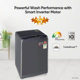 LG 10 Kg 5 Star Inverter TurboDrum Fully Automatic Top Loading Washing Machine Appliance (T10SJMB1Z, Jet Spray+, Smart Closing Door, Middle Black)
