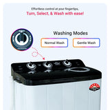 Power Guard 6.5 kg 5 Star Semi-Automatic Top Loading Washing Machine Appliance (PG65WMBKOP)