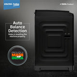 Voltas Beko, A Tata Product 8 Kg 5 Star Fountain wash Fully-Automatic Top Loading Washing Machine, WTL8011AU/BPC00D, Dark Grey, Side waterfall)