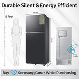 Samsung 396 L, 2 Star, Convertible 5-in-1, Digital Inverter, Frost Free Double Door, Bespoke AI WiFi Enabled Refrigerator (RT41DG6A2BB1, Black Matte, 2025 Model)
