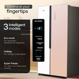 Godrej 600 L 3 Star, 1+2 Years Additional Warranty, Smart convertible Zones with Digital Touch Panel, Frost Free Inverter Side By Side Refrigerator(2025 Model, RS EONVELVET 646C RIT OP RS, Opera Rose)
