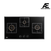 IFB 3 Burners Hybrid Hob with Bevelled Tempered Black Glass