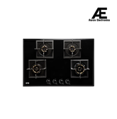 IFB 78 cm 4 Burner Hybrid Hob with 3D Brass Burners, Flame Failure Safety Device & Auto Ignition – Black – 78-GCI4B-3D-FB-FFD