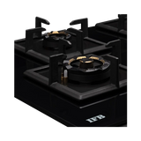 IFB 78 cm 4 Burner Hybrid Hob with 3D Brass Burners, Flame Failure Safety Device & Auto Ignition – Black – 78-GCI4B-3D-FB-FFD