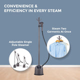 HAVELLS Fyber Standing Garment Steamer for clothes| 1600 Watt | 3 Steam Control | Adjustable Pole Height | Quick Steam Ready | 1.3L Detachable Tank