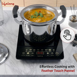 Lifelong 2100 Watt Induction Stove Touch Panel,Upto 5.5KVA Surge Protection,Electric Induction with 7 Preset Indian Menu Options,Auto Shut-Off&Temperature Control