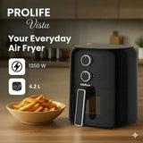 Havells Prolife VISTA 4.2L Air Fryer (GHCAFSRK135) – Aero Crisp Technology, Non-Stick Basket, Black