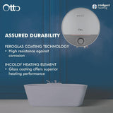 Havells Otto 15 Litre 5-Star Storage Water Heater with Anti-Rust Tank, Temperature Sensing LED Indicator & Shock Safe Plug