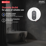 Havells Orazio+ 10L 5-Star Storage Water Heater (White Grey) | Fast Heating Geyser