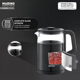 Havells Marino 1L Electric Kettle | 1200W Fast Boiling | Borosilicate Glass Inner Body
