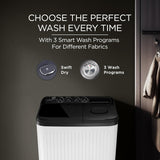 Lloyd 8 kg 5 Star Semi Automatic Top Load Washing Machine |1300 RPM | Detergent Storage Zone | 3 Wash Programs | Swift Dry | Magic Filter, (GLWS805AODDG, Dark Grey and White)