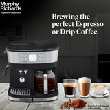 Morphy Richards DuoPresso 2-in-1 Coffee Maker|Drip & Espresso| 15 bar Pressure| Digital Display|Removable Drip Tray| Upto 10 cups* of Coffee| Keep Warm Tray| 2-Yr Warranty by Brand|Black