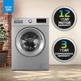 Voltas Beko 6.5kg, Inverter, 5 Star Front Load Washing Machine (WFL6512VTSS, Silver), Steam Wash,Stain Expert