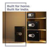 Lifelong 34 L Carbon Steel Digital Safe Locker Box For Home & Office | Inbuilt LED Light | Essential Smart Home Locker for Gold, Jewellery, Cash | Tijori Box, Wardrobe Compatible, 1 Yr Warranty, Black
