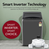LG 7.5 Kg 5 Star Smart Inverter Technology Fully Automatic Top Load Washing Machine (T75VBMB1Z, Auto Prewash, Turbodrum, Stainless Steel drum, LED Display, Smart Diagnosis, Middle Black)