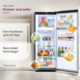 Godrej 244 L 3 Star 5 Years Comprehensive Warranty New Launch | 6-in-1 Freezer Convertible | 95%+ Food Surface Disinfection | Double Door Refrigerator (RT EONVALOR 280CN RCIF FS ST, Fossil Steel)