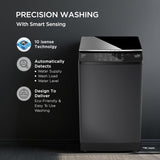 Lloyd 8 kg 5 Star Fully Automatic Top Load Washing Machine I 5D Ultra Wash with Dual Detergent Case (GLWT805L50EB, Ebony Black)