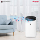 SHARP Room Air Purifier Fp-J60M-W With High Density Plasmacluster Ion Technology, Haze Mode, Sleep Mode And Anti-Pollen Mode | Coverage Area: Upto 550 Ft², White