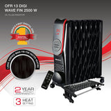 Havells 13 Fin 2500W Oil Filled Radiator Heater (GHROFBNK250) | Digital OFR, Room Heater, Black (Open Box / Without Box)
