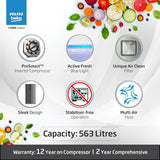 Voltas Beko 563 L Side-by-Side Refrigerator with ProSmart Inverter Compressor and Active Fresh Blue Light (RSB585/FPV300RXID, INOX Steel)