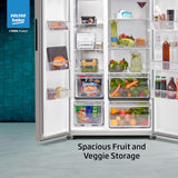 Voltas Beko 563 L Side-by-Side Refrigerator with ProSmart Inverter Compressor and Active Fresh Blue Light (RSB585/FPV300RXID, INOX Steel)